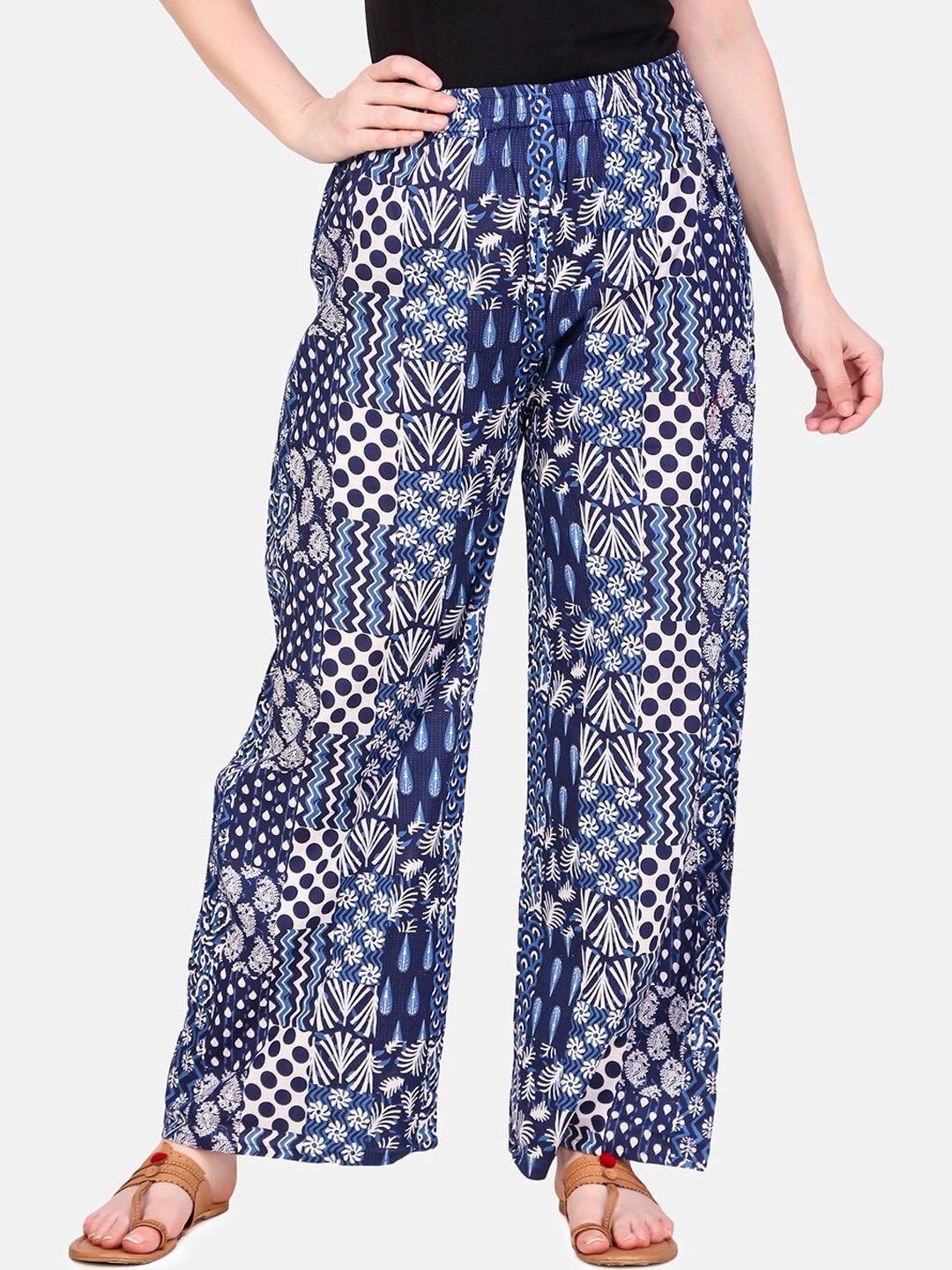 

Aawari Women Blue Ethnic Motifs Printed Ethnic Palazzos