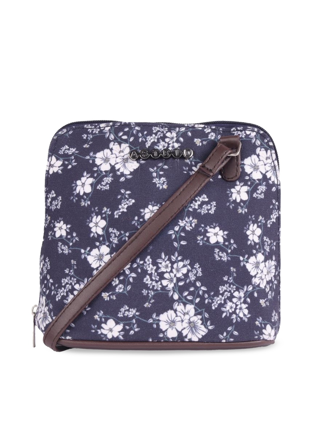 

ASTRID Blue Floral Printed Structured Sling Bag