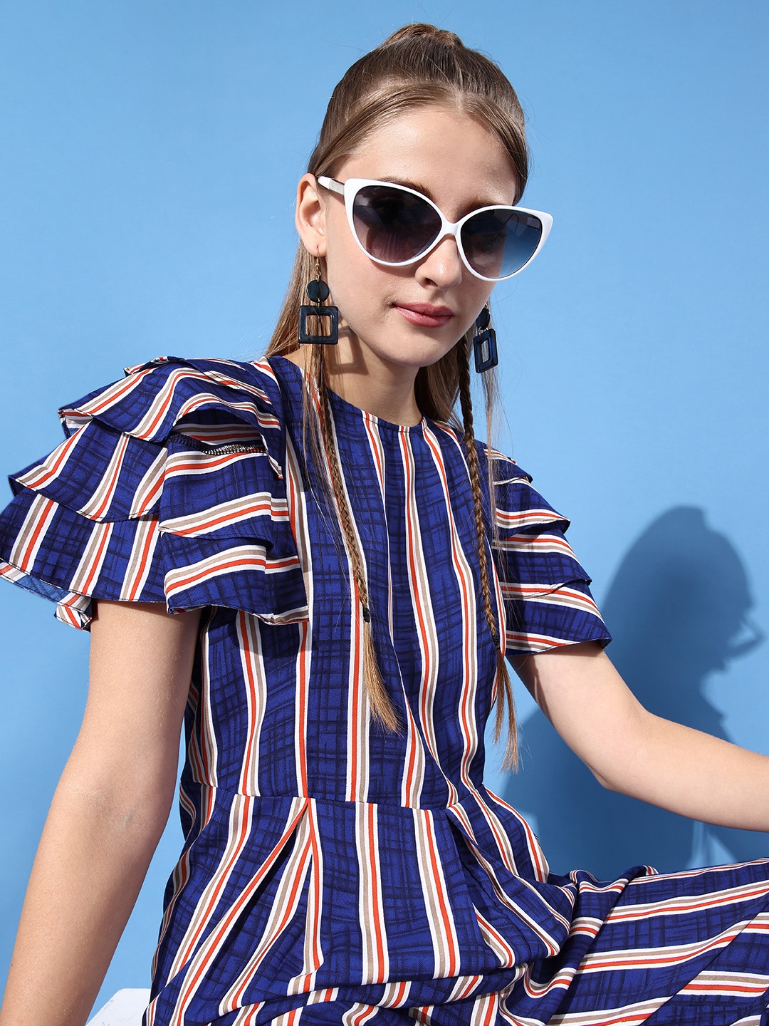 

Uptownie Lite Women Blue Striped Joyful Jumpsuit