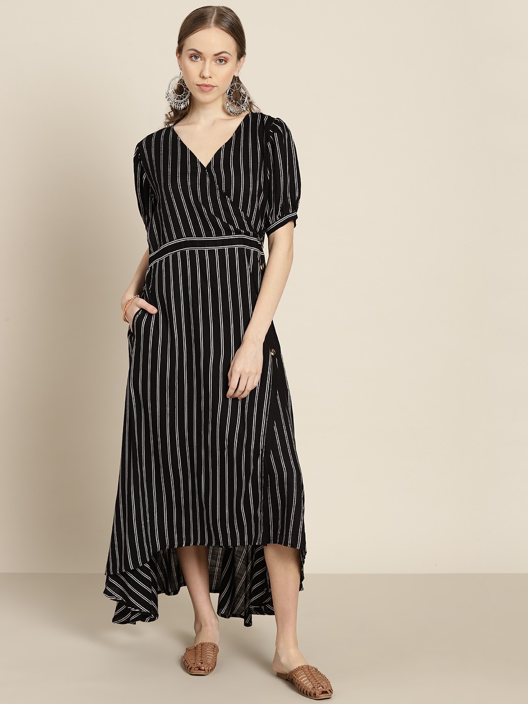 

Sangria Black Striped Maxi Dress
