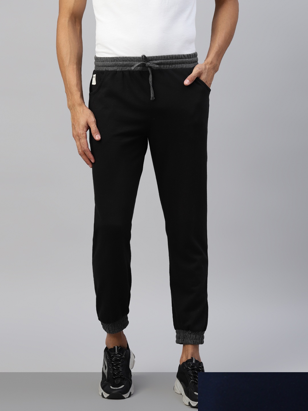 

Hubberholme Men Pack of 2 Solid Joggers, Black