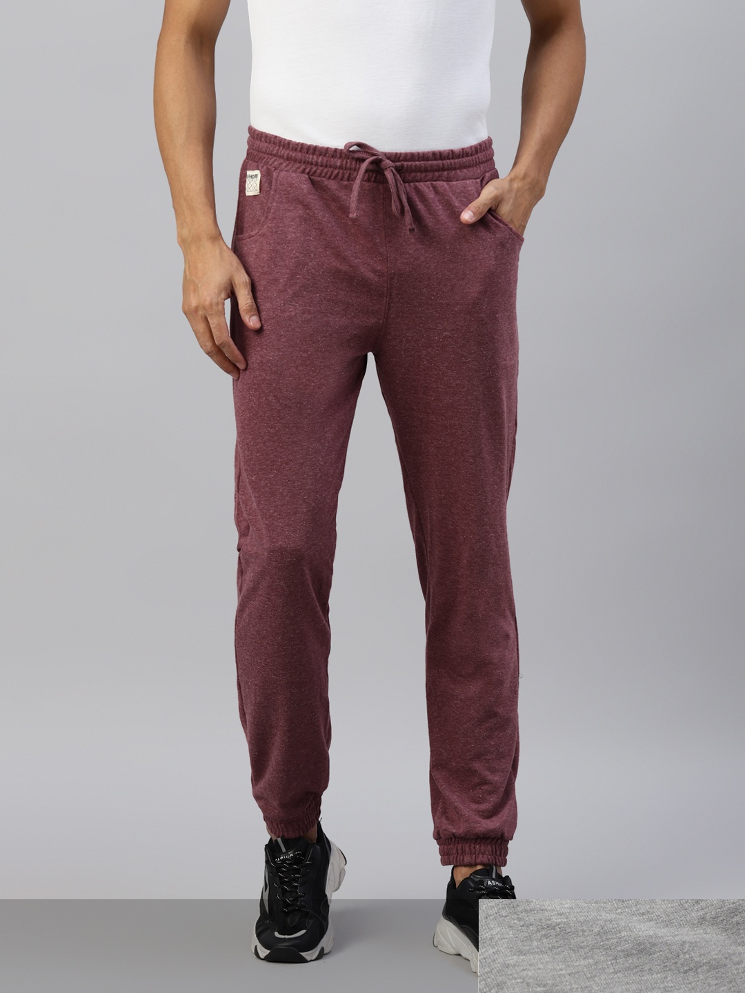 

Hubberholme Men Pack of 2 Solid Joggers, Maroon