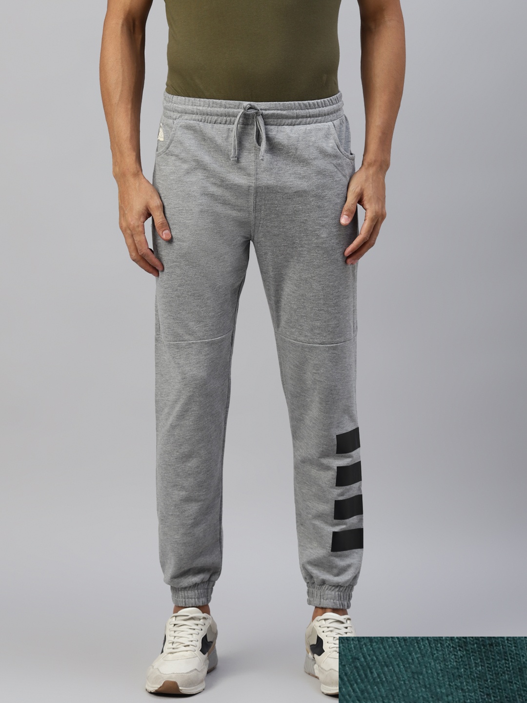 

Hubberholme Men Pack of 2 Solid Joggers, Grey melange