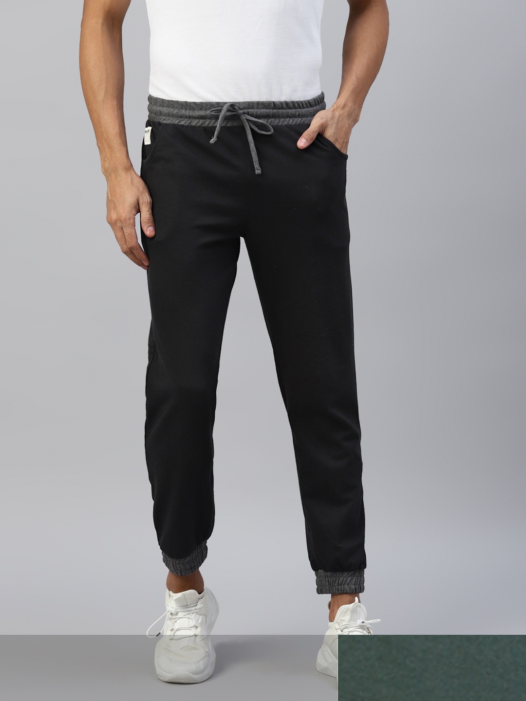 

Hubberholme Men Pack of 2 Solid Joggers, Black