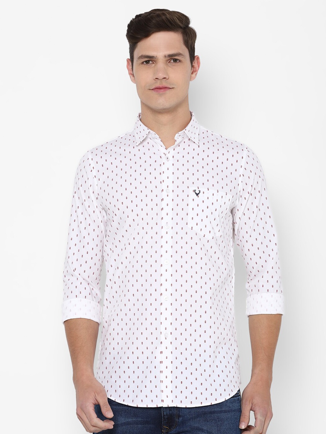 

Allen Solly Men White Slim Fit Printed Casual Shirt