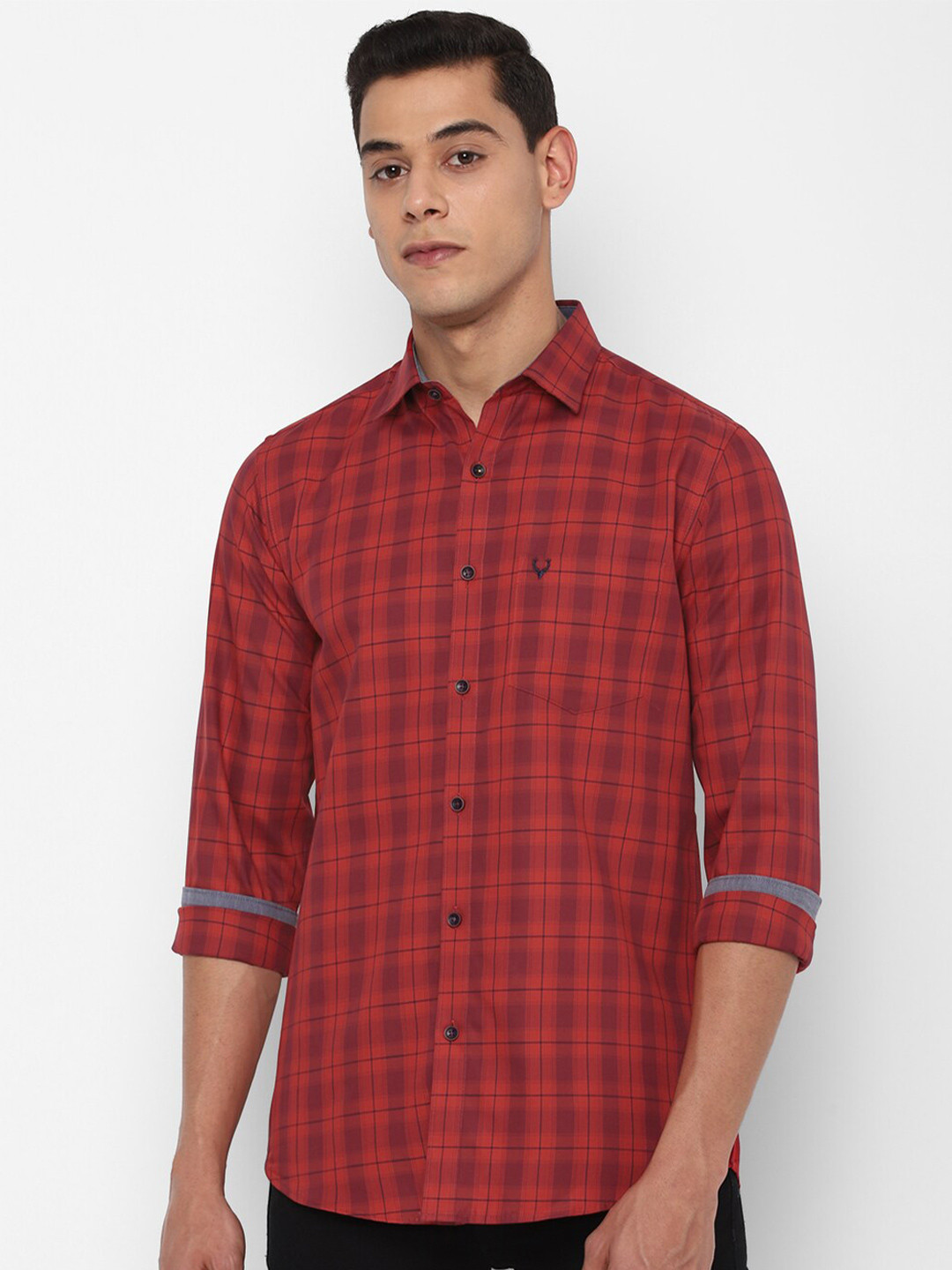 

Allen Solly Men Red Slim Fit Tartan Checked Casual Shirt
