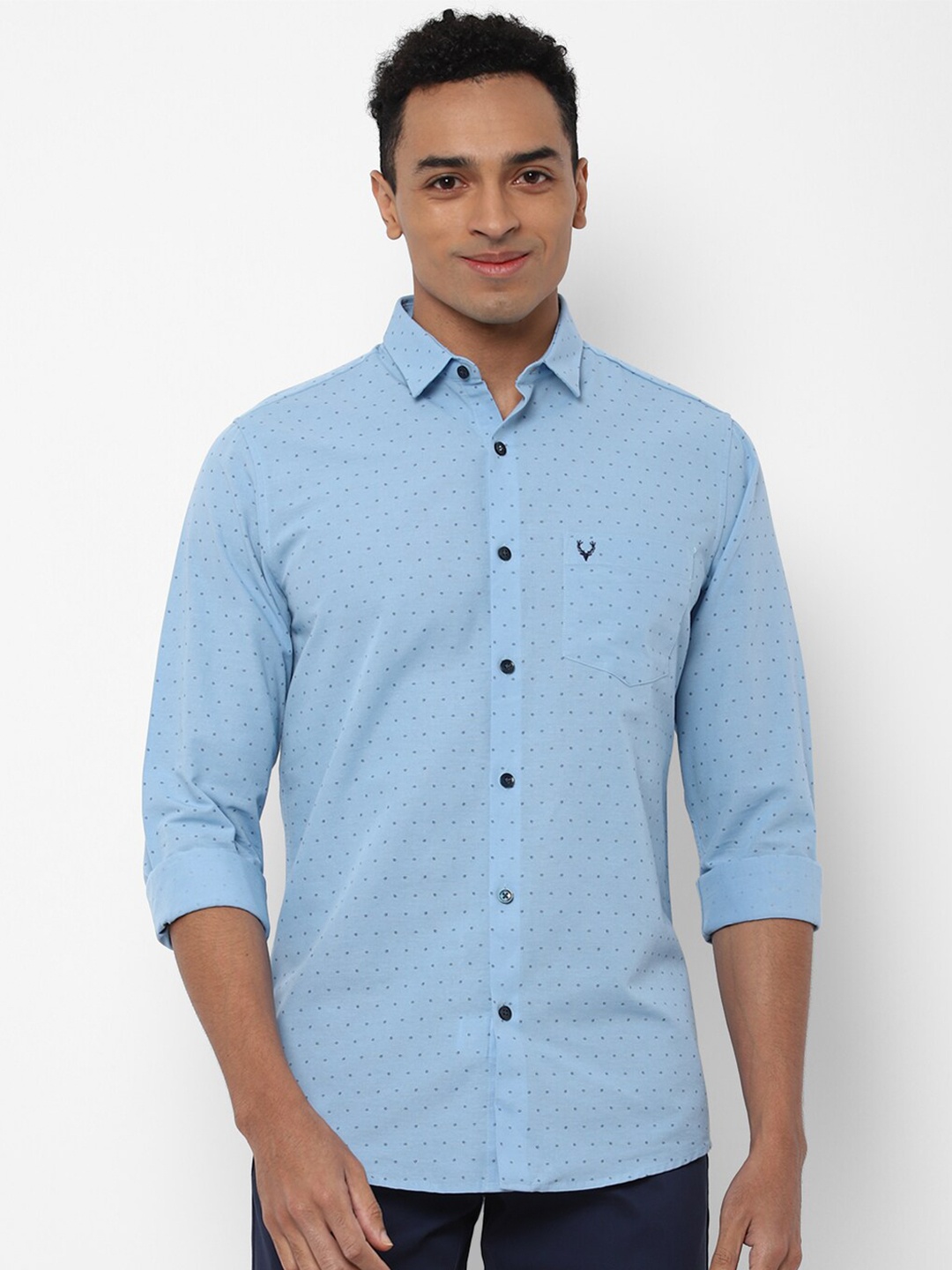 

Allen Solly Men Blue Slim Fit Printed Casual Shirt