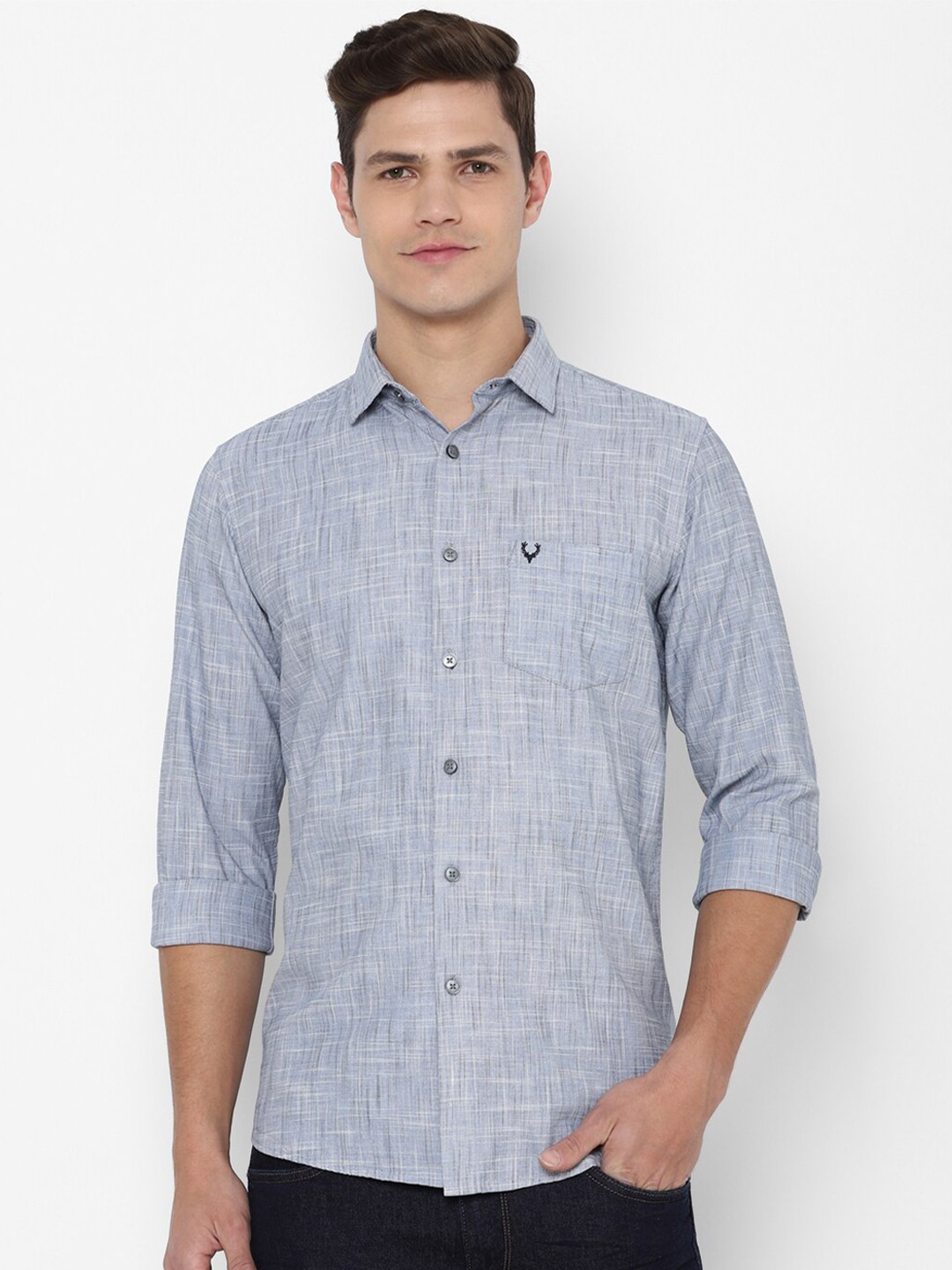 

Allen Solly Men Grey Slim Fit Casual Shirt
