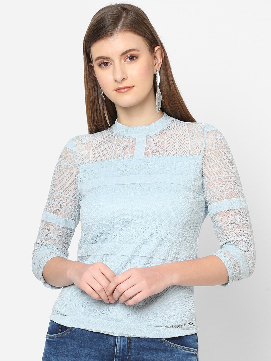 

Kraus Jeans Blue Self Design Top