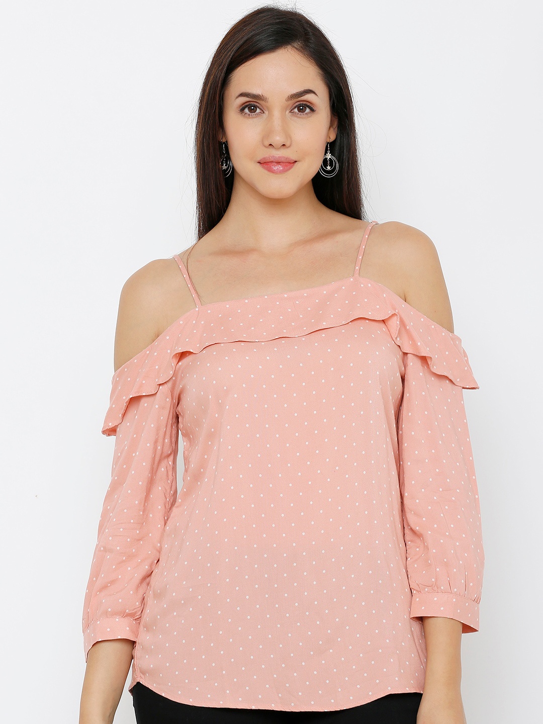 

Kraus Jeans Peach-Coloured Print Top