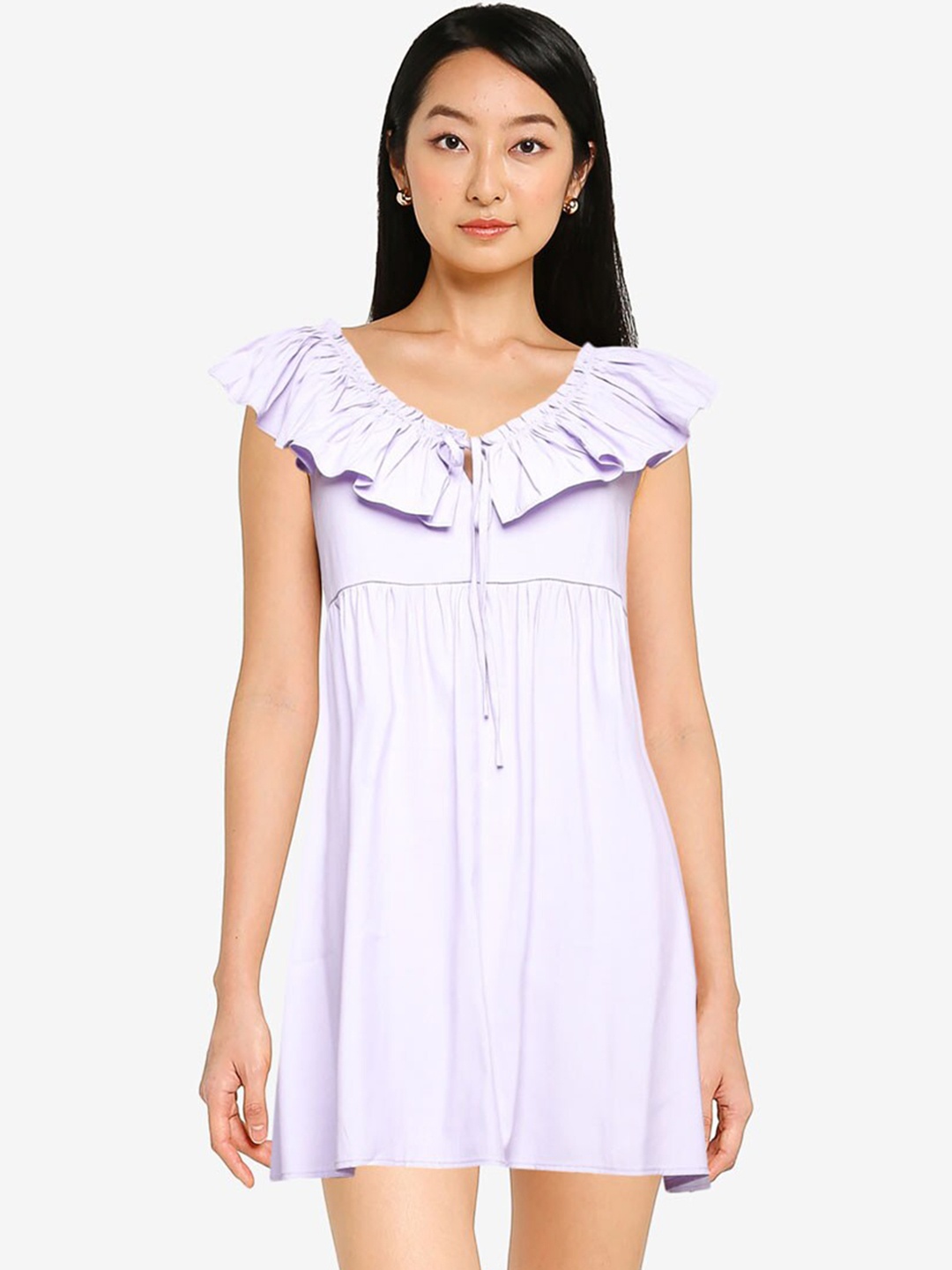 

ZALORA BASICS Purple A-Line Mini Dress