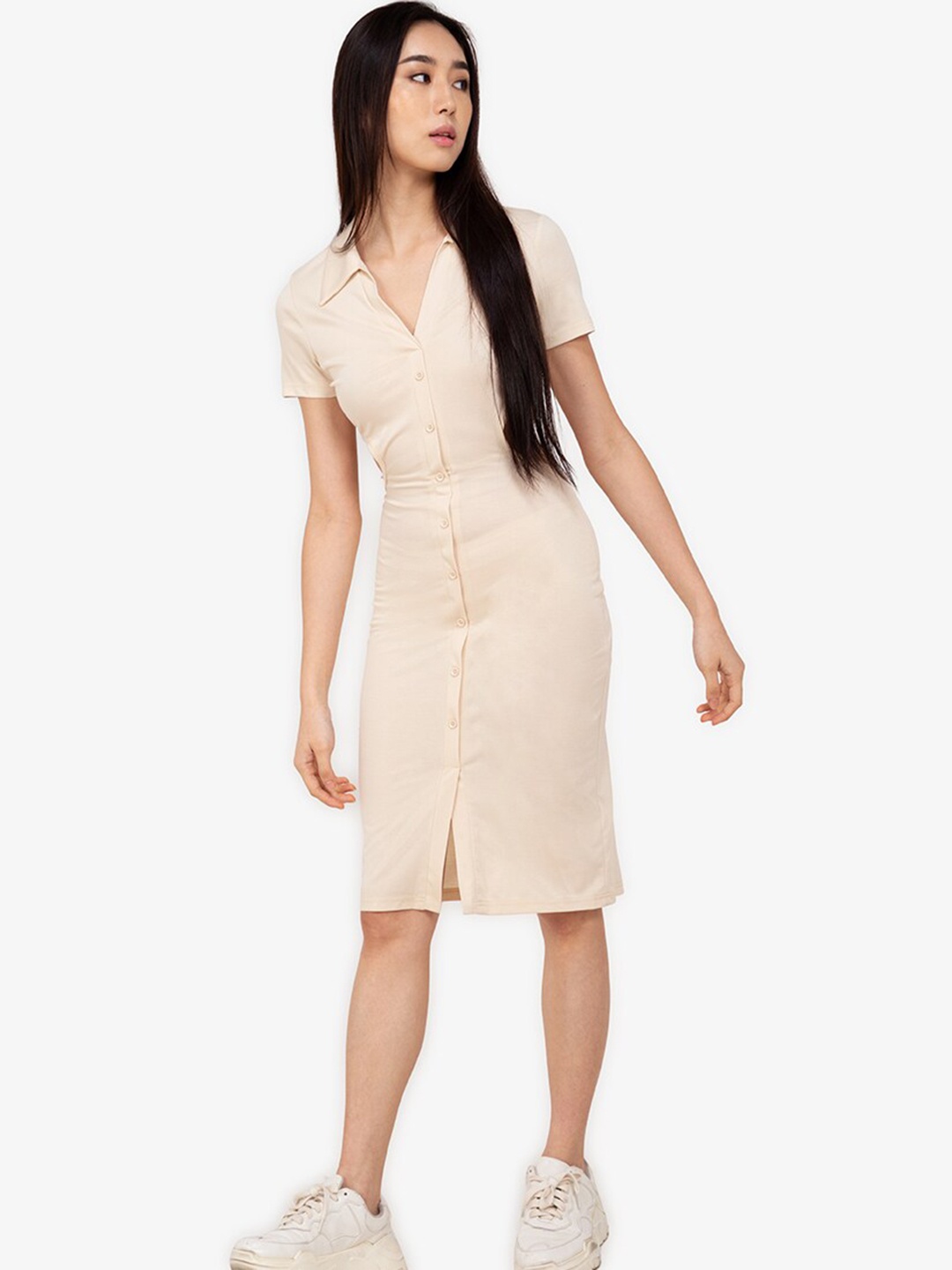 

ZALORA BASICS Beige Sheath Dress