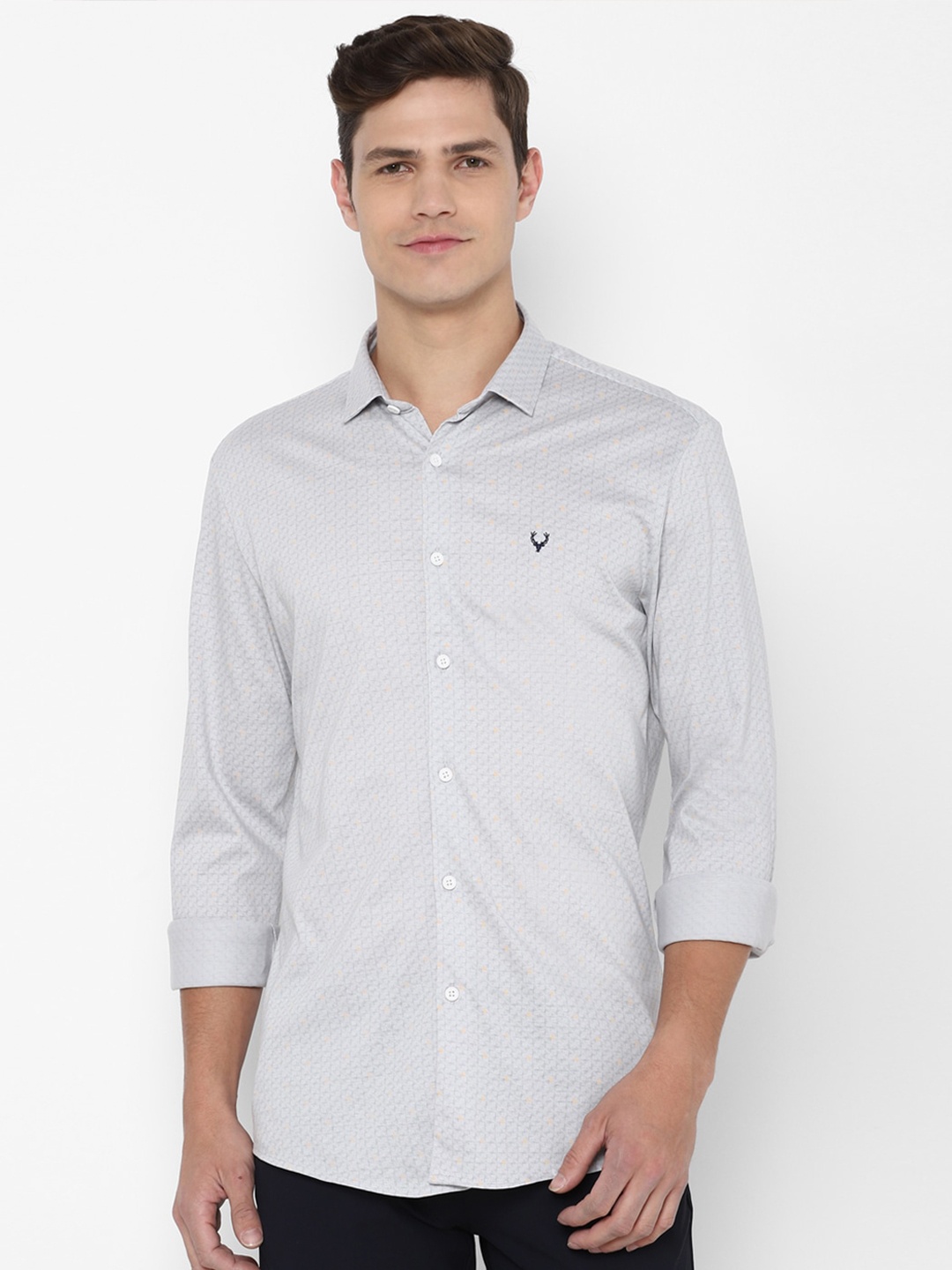 

Allen Solly Men Grey Slim Fit Printed Casual Shirt