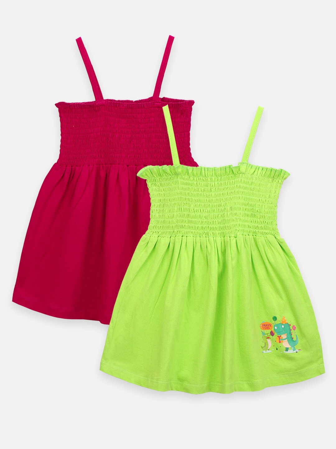 

LilPicks Girls Pack of 2 Smocked Fit & Flare Dress, Maroon