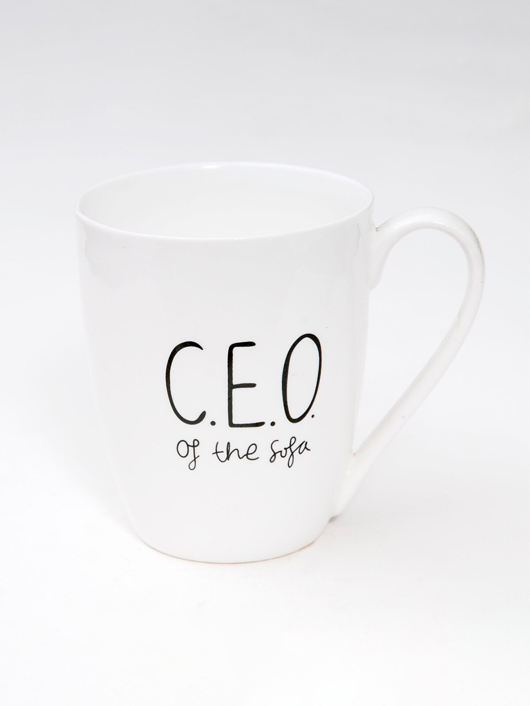 

Home Centre White & Black Printed Bone China Glossy Mug