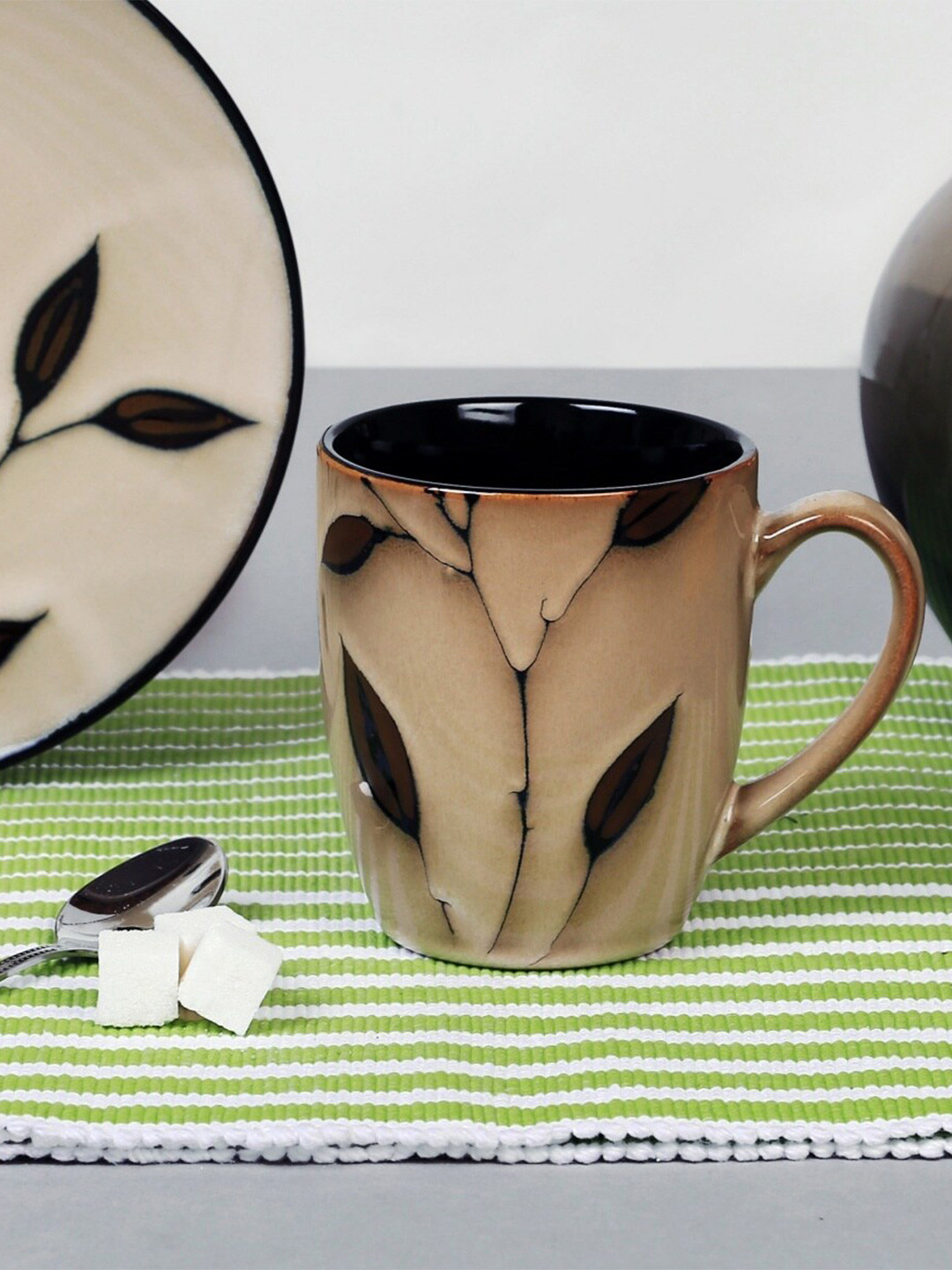 

Home Centre Beige & Brown Printed Stoneware Glossy Cups and Saucers