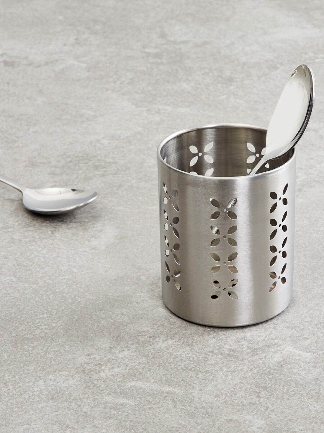 

Home Centre Silver-Toned Stainless Steel Cutlery Holder