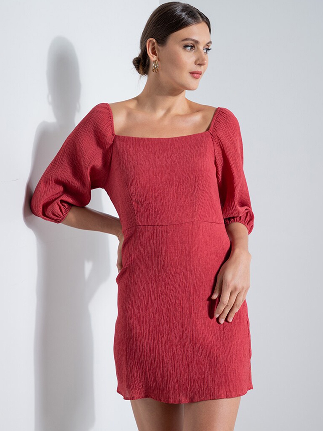 

ZALORA OCCASION Red Square Neck A-Line Mini Dress