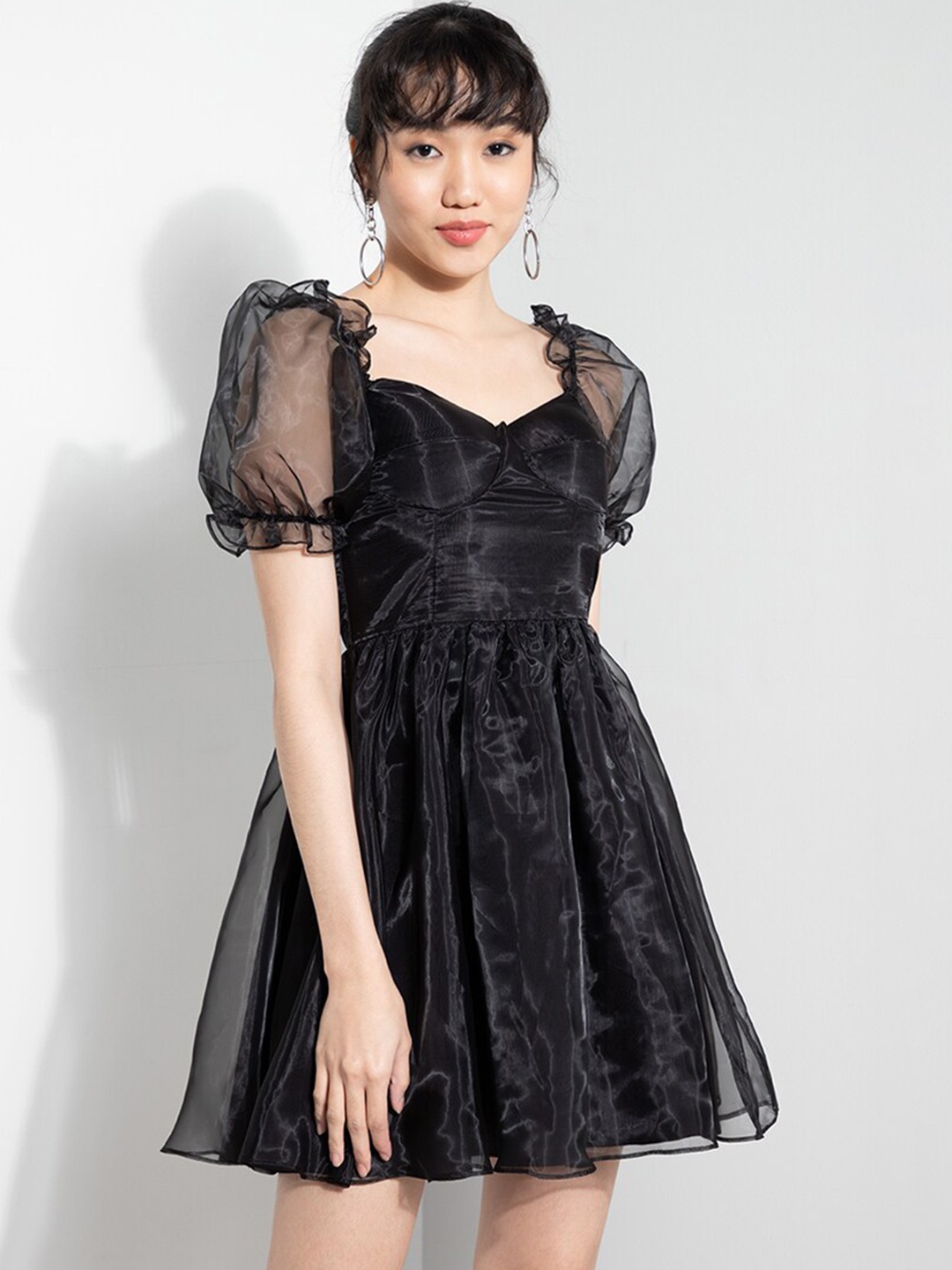 

ZALORA OCCASION Black Sweetheart Neck Mini Dress