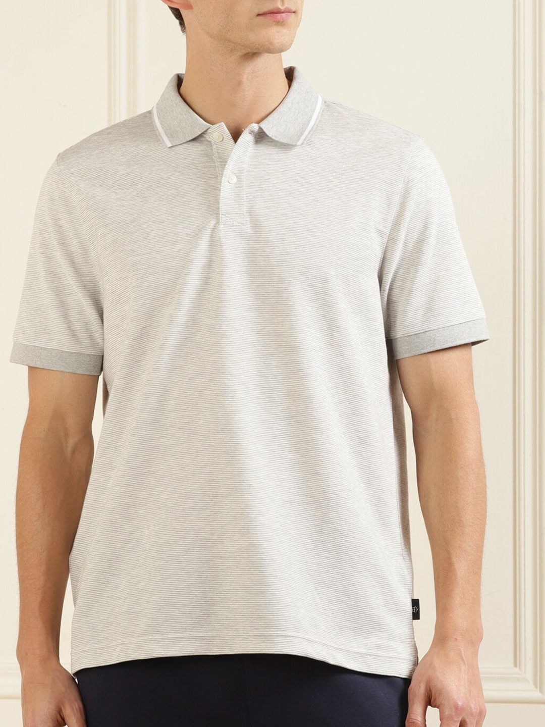 

Ted Baker Men Grey Polo Collar Cotton T-shirt