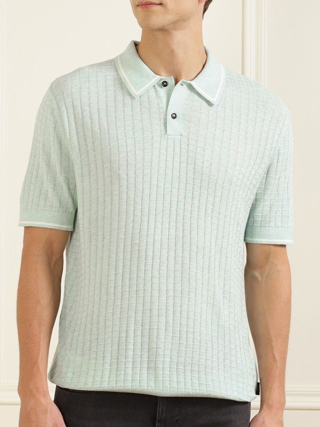 

Ted Baker Men Blue Polo Collar Cotton T-shirt