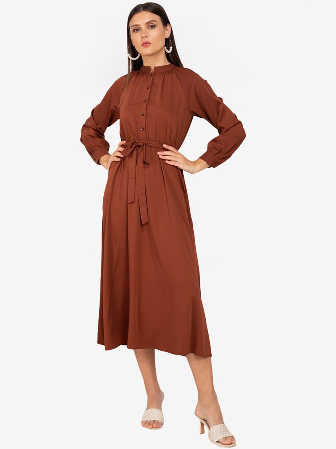 

ZALORA WORK Women Brown Sheath Dress