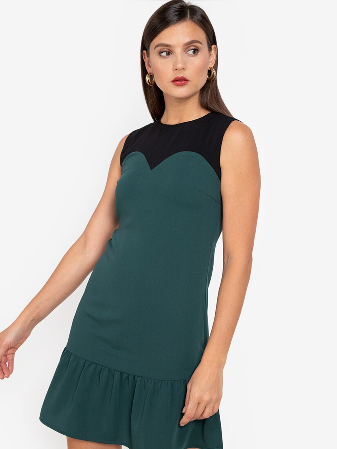 

ZALORA WORK Green & Black A-Line Mini Dress