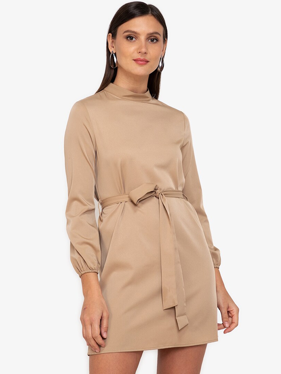 

ZALORA WORK Beige Sheath Mini Dress