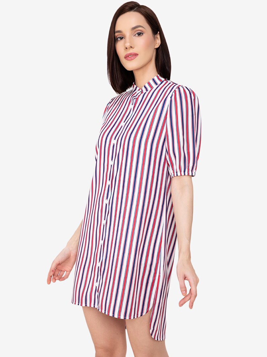 

ZALORA WORK Multicoloured Striped Shirt Mini Dress, Multi