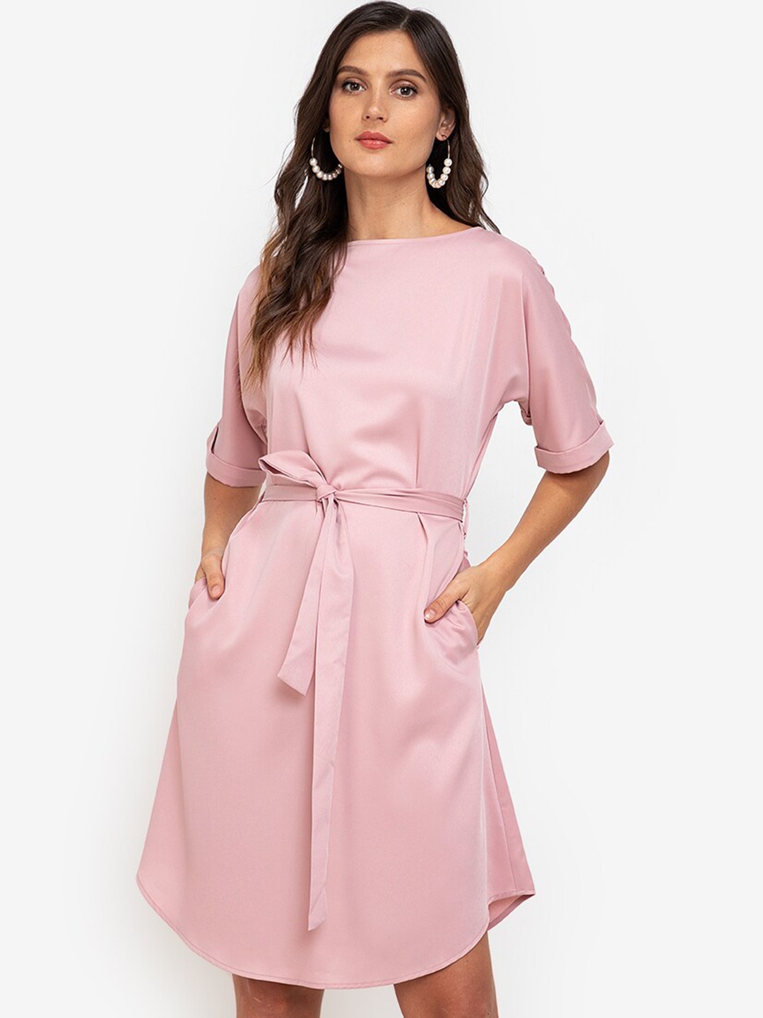 

ZALORA WORK Pink Sheath Midi Dress