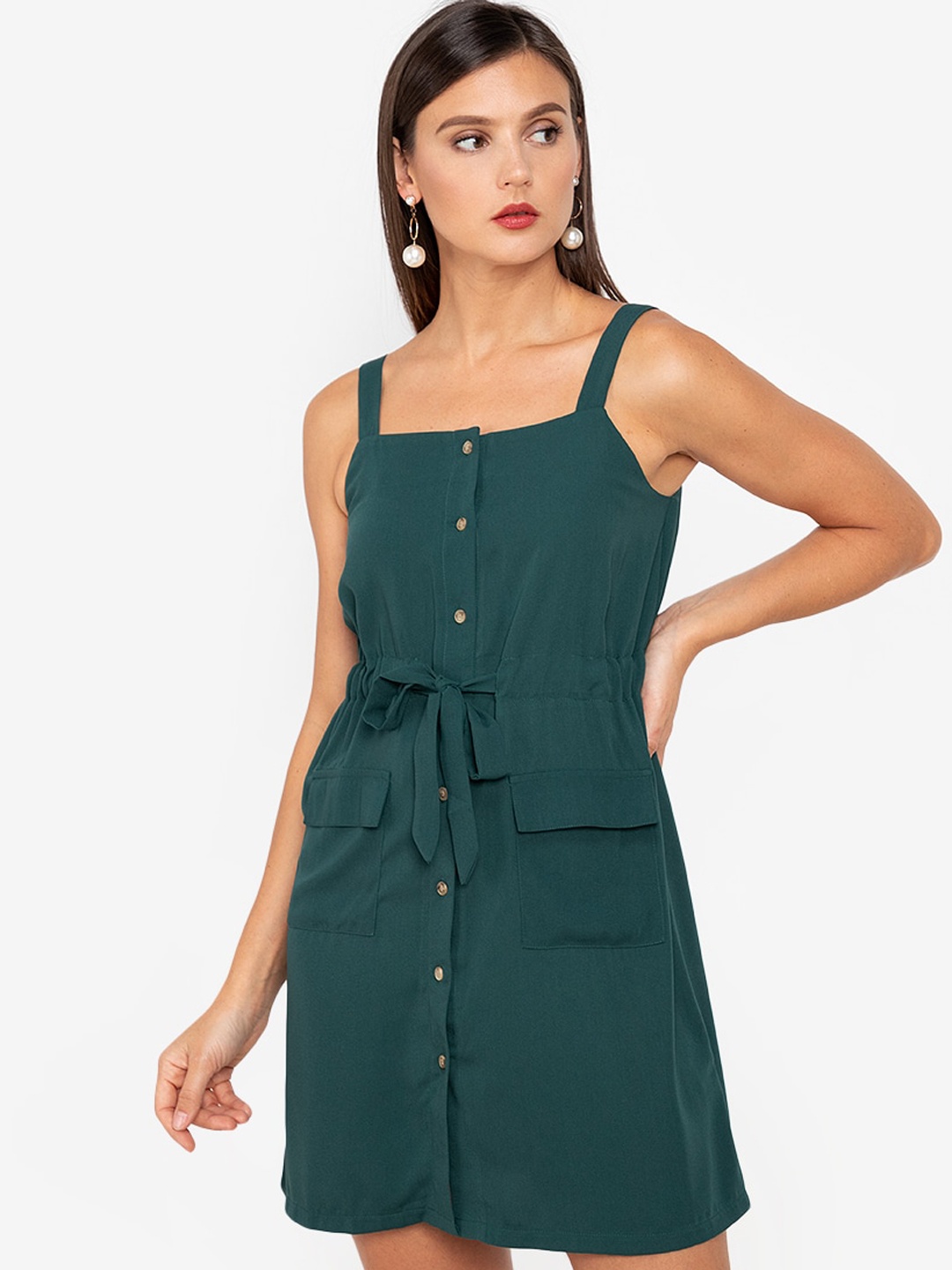 

ZALORA WORK Green Sheath Mini Dress