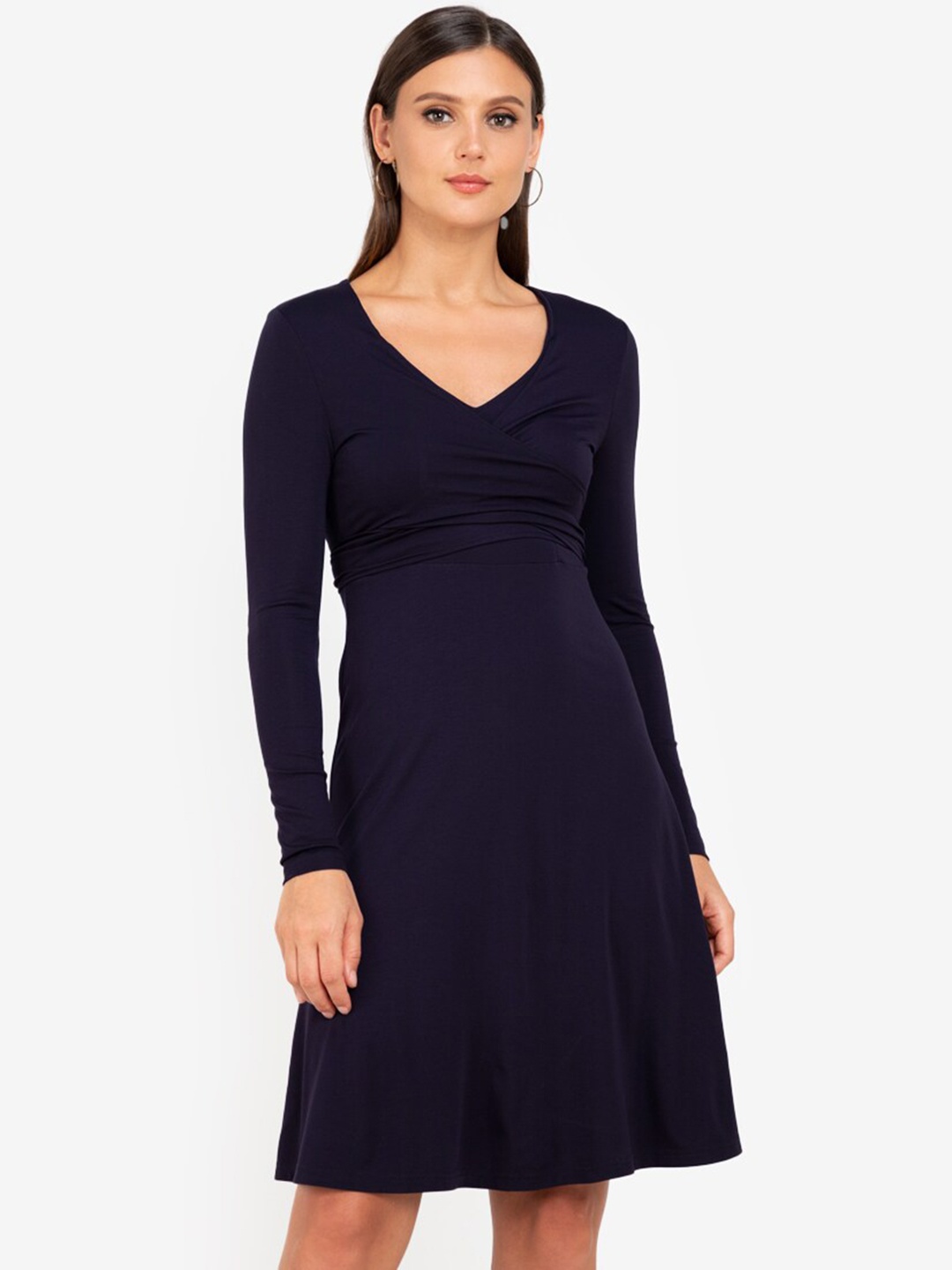 

ZALORA WORK Navy Blue Maternity Wrap Dress