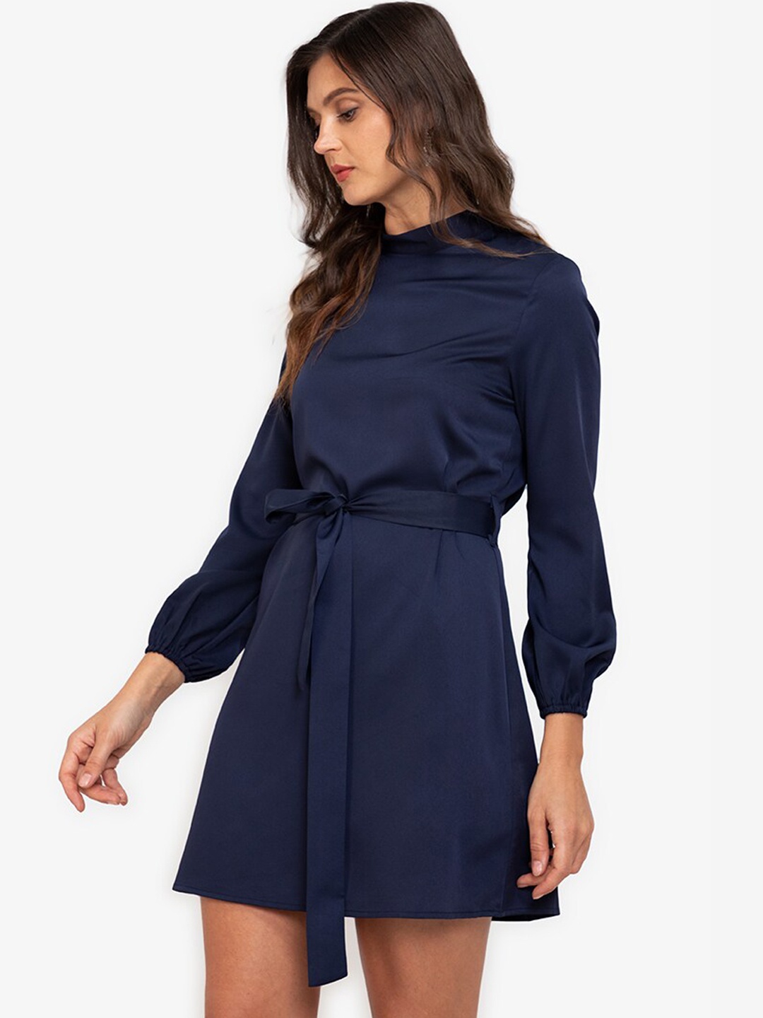 

ZALORA WORK Navy Blue A-Line Mini Dress