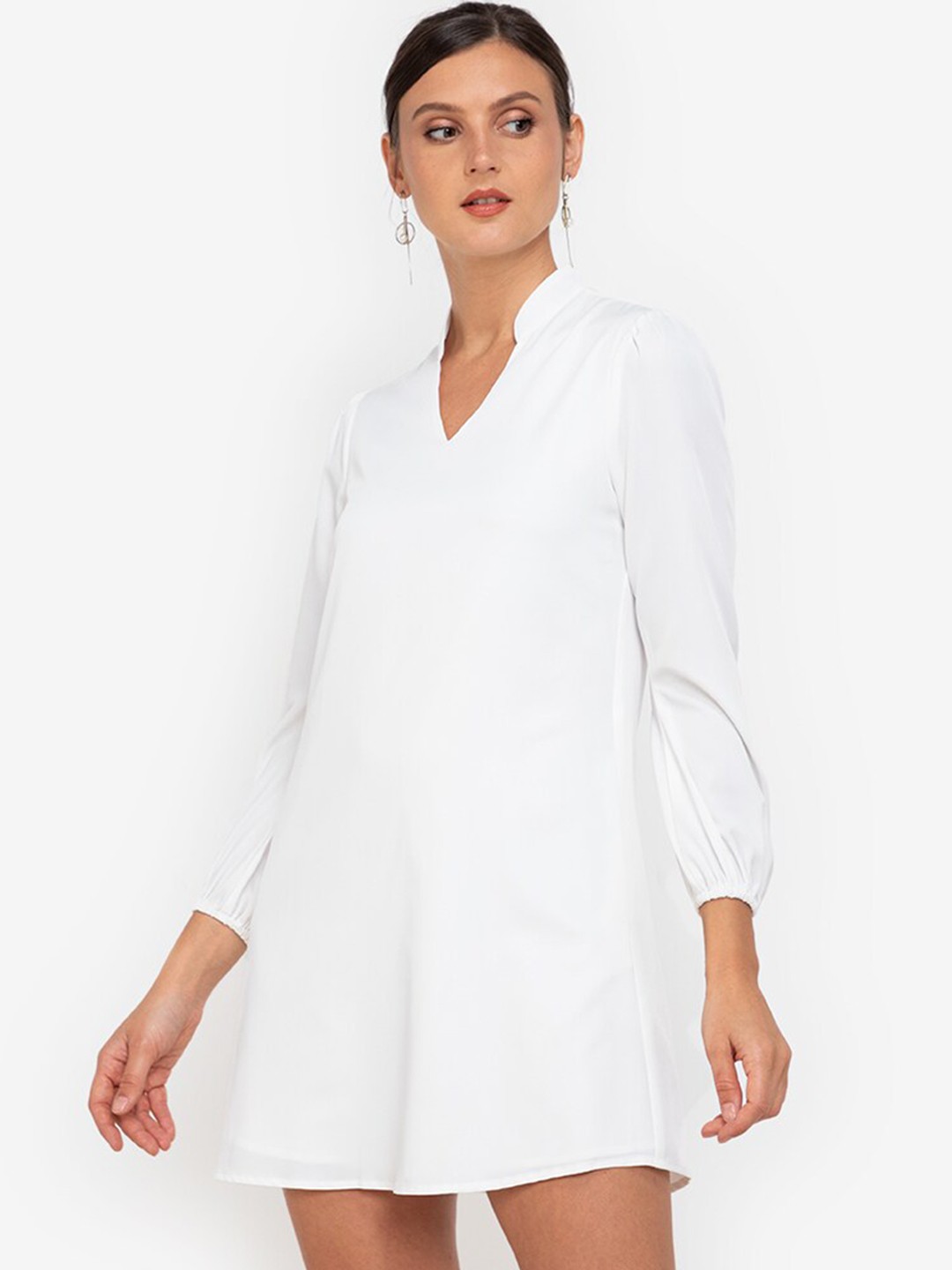 

ZALORA WORK White Long Sleeve Sheath Mini Dress
