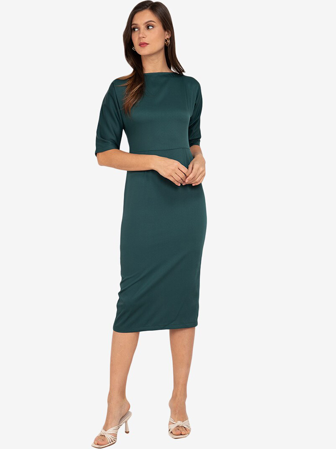 

ZALORA WORK Green Bodycon Midi Dress