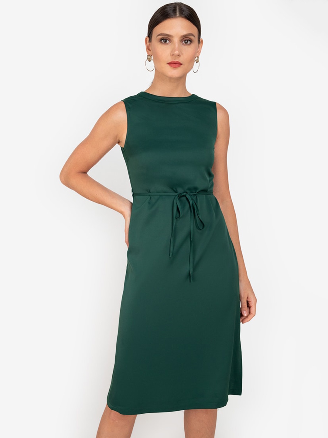 

ZALORA WORK Green Solid Sheath Dress