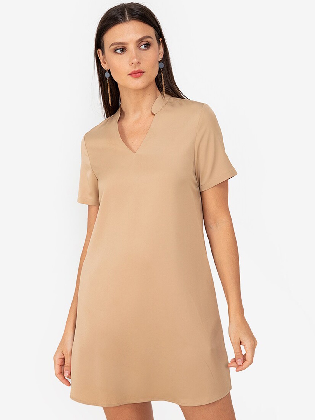 

ZALORA WORK Beige Sheath Mini Dress