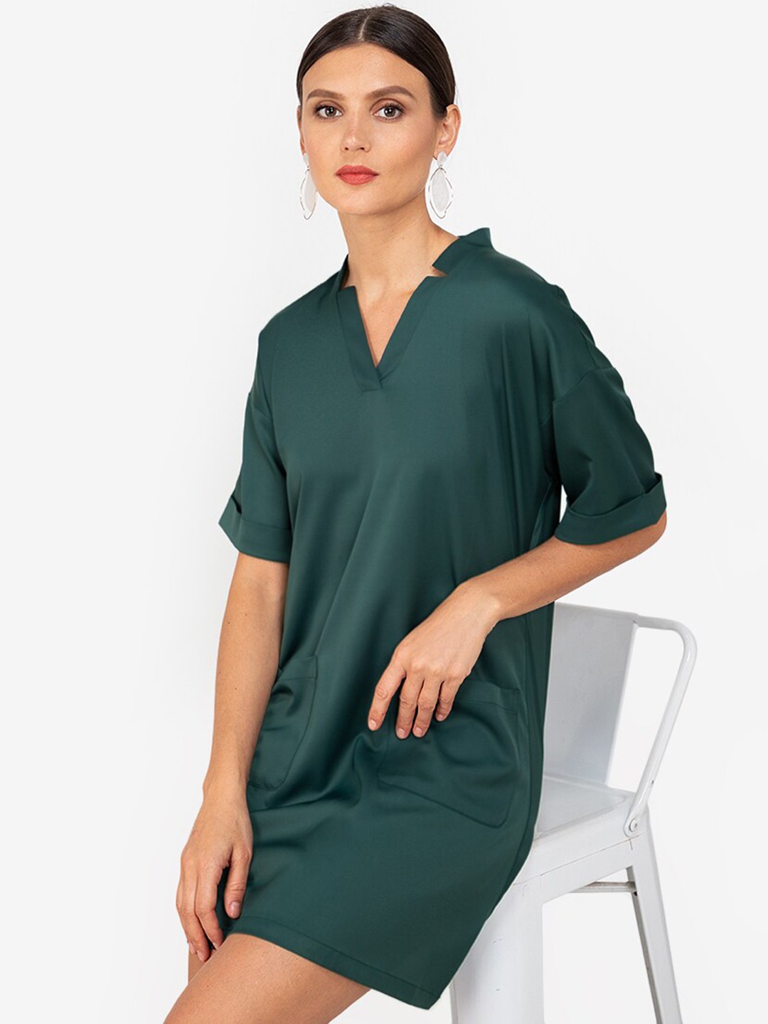 

ZALORA WORK Green A-Line Mini Dress