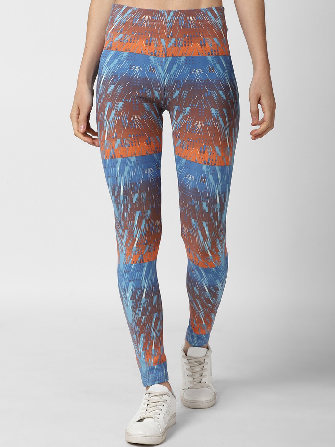 

FOREVER 21 Women Brown and orange Printed Ankle-Length Leggings