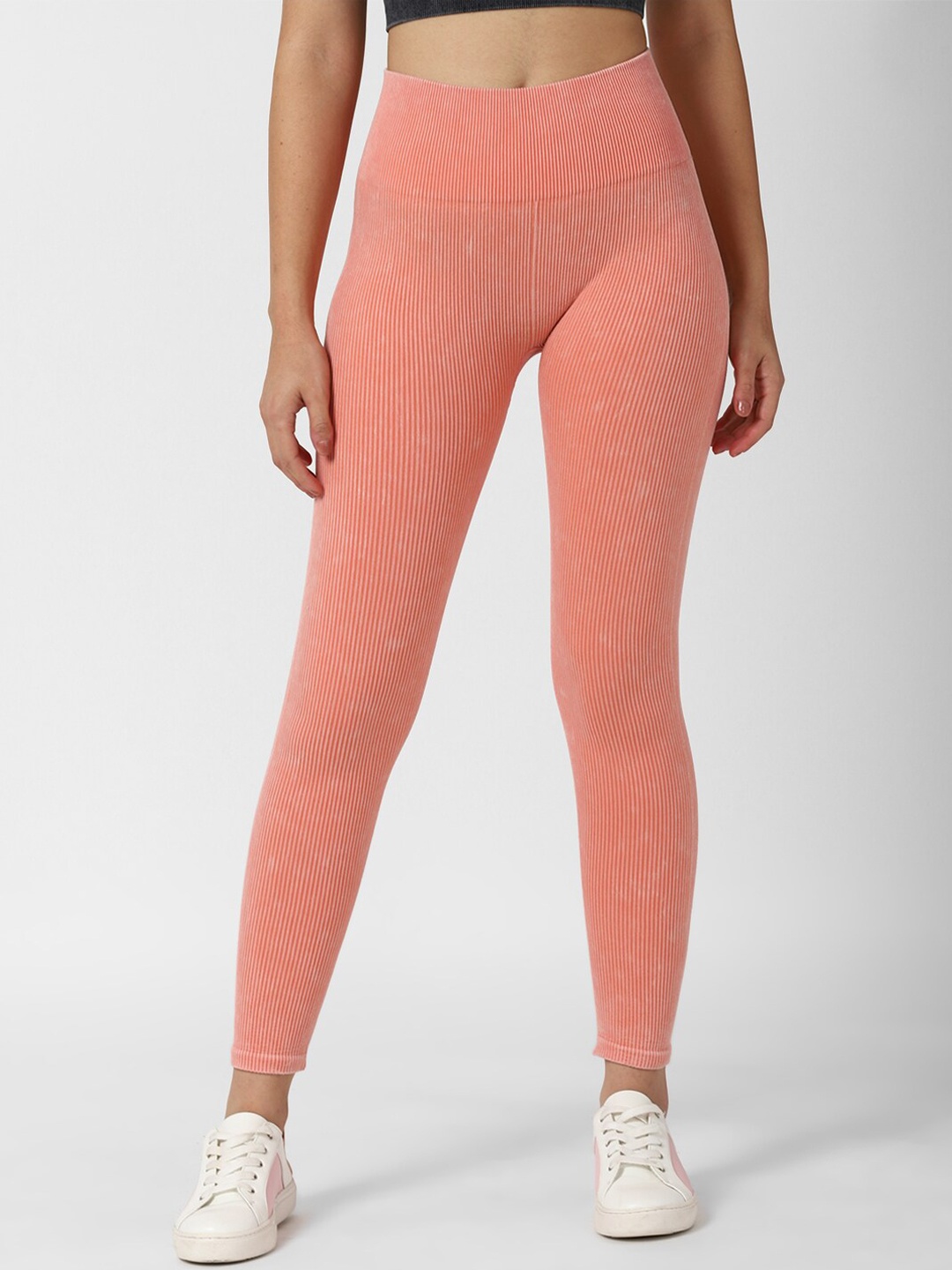 

FOREVER 21 Solid Peach Ankle Length Leggings