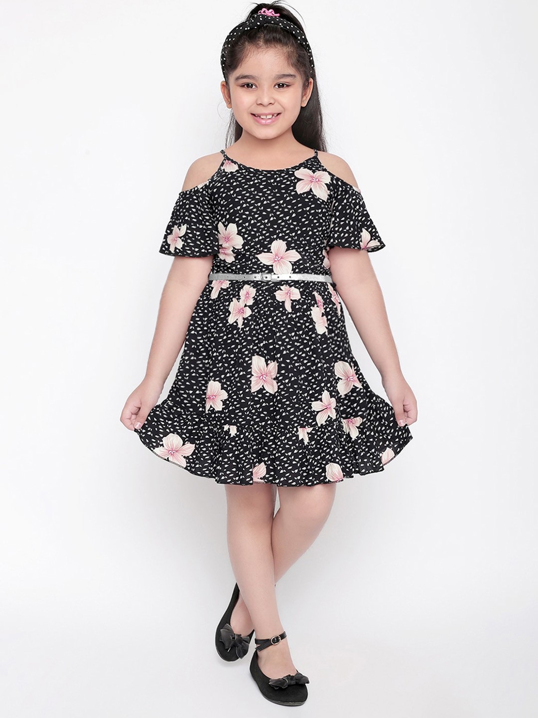 

Naughty Ninos Black Floral Dress