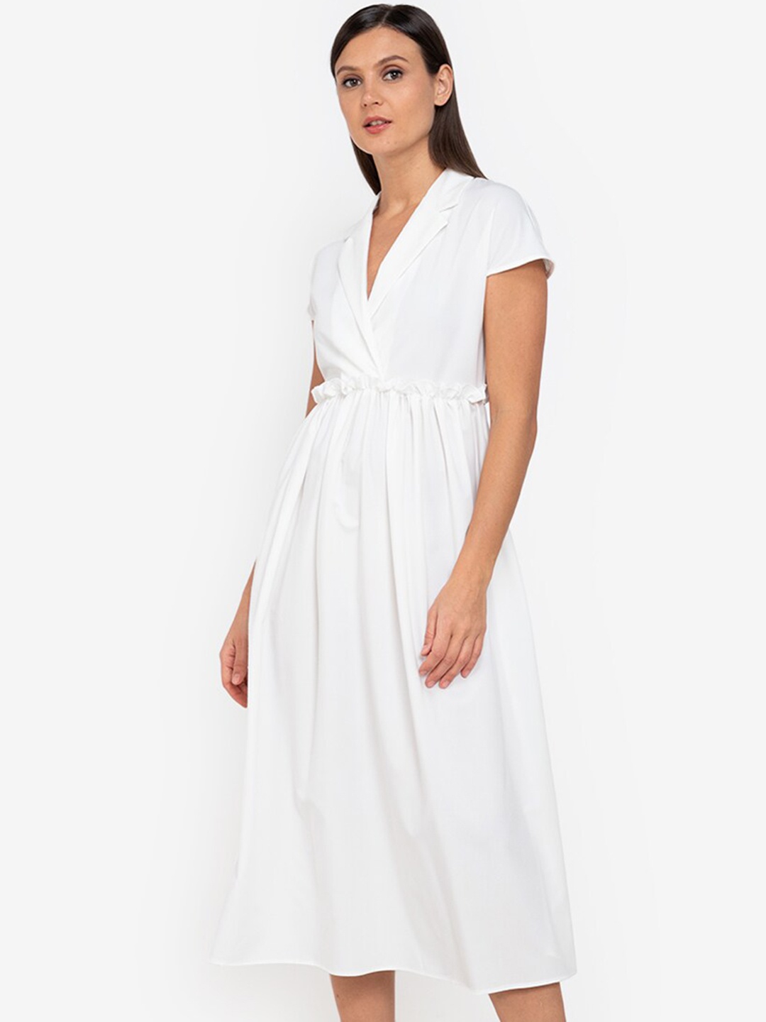 

ZALORA WORK White Solid Dress