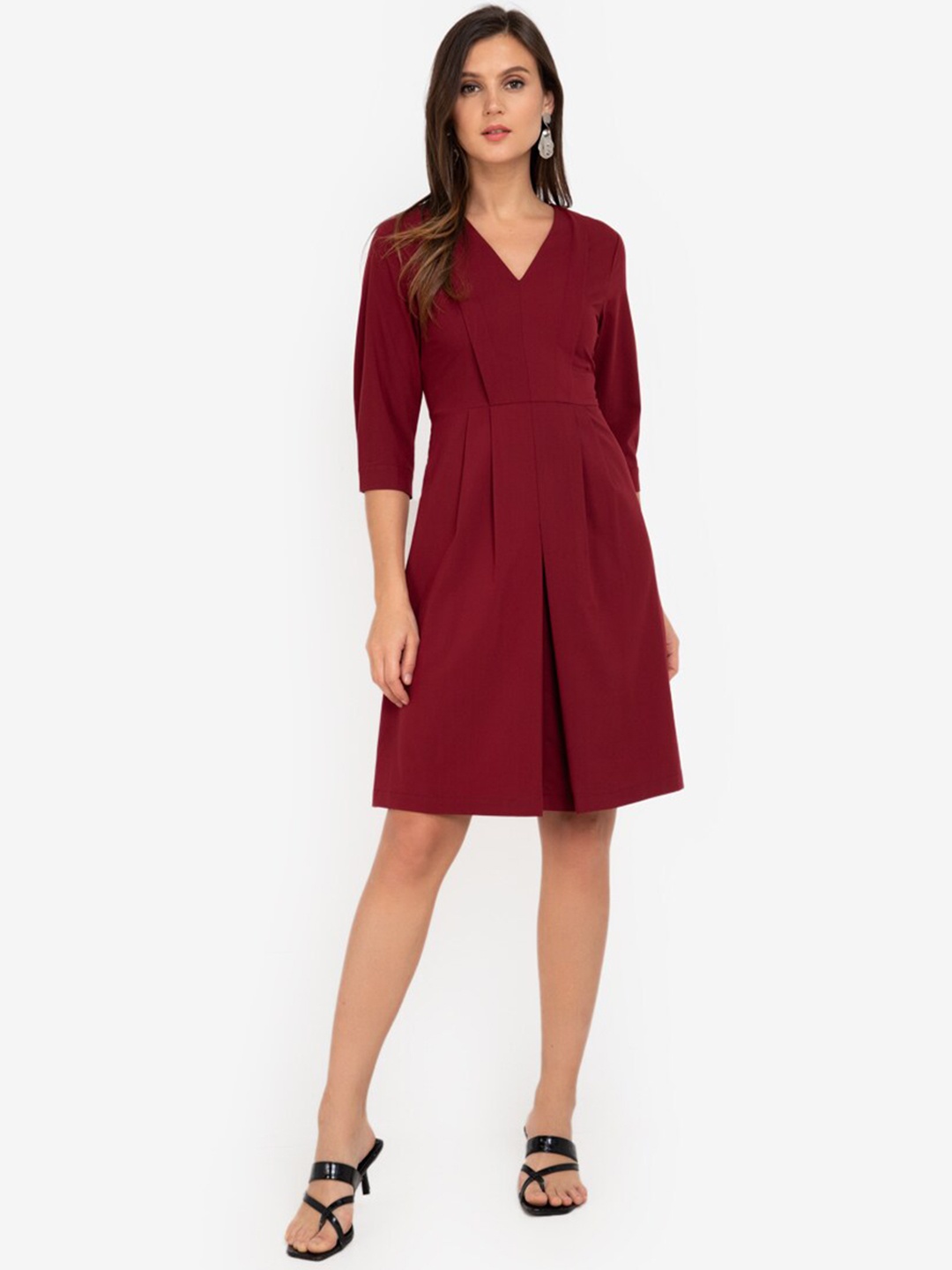 

ZALORA WORK Red Front Pleat Dress