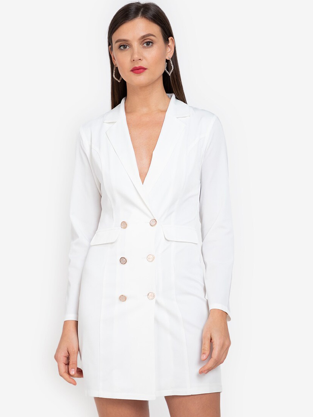 

ZALORA WORK White Solid Mini Blazer Dress