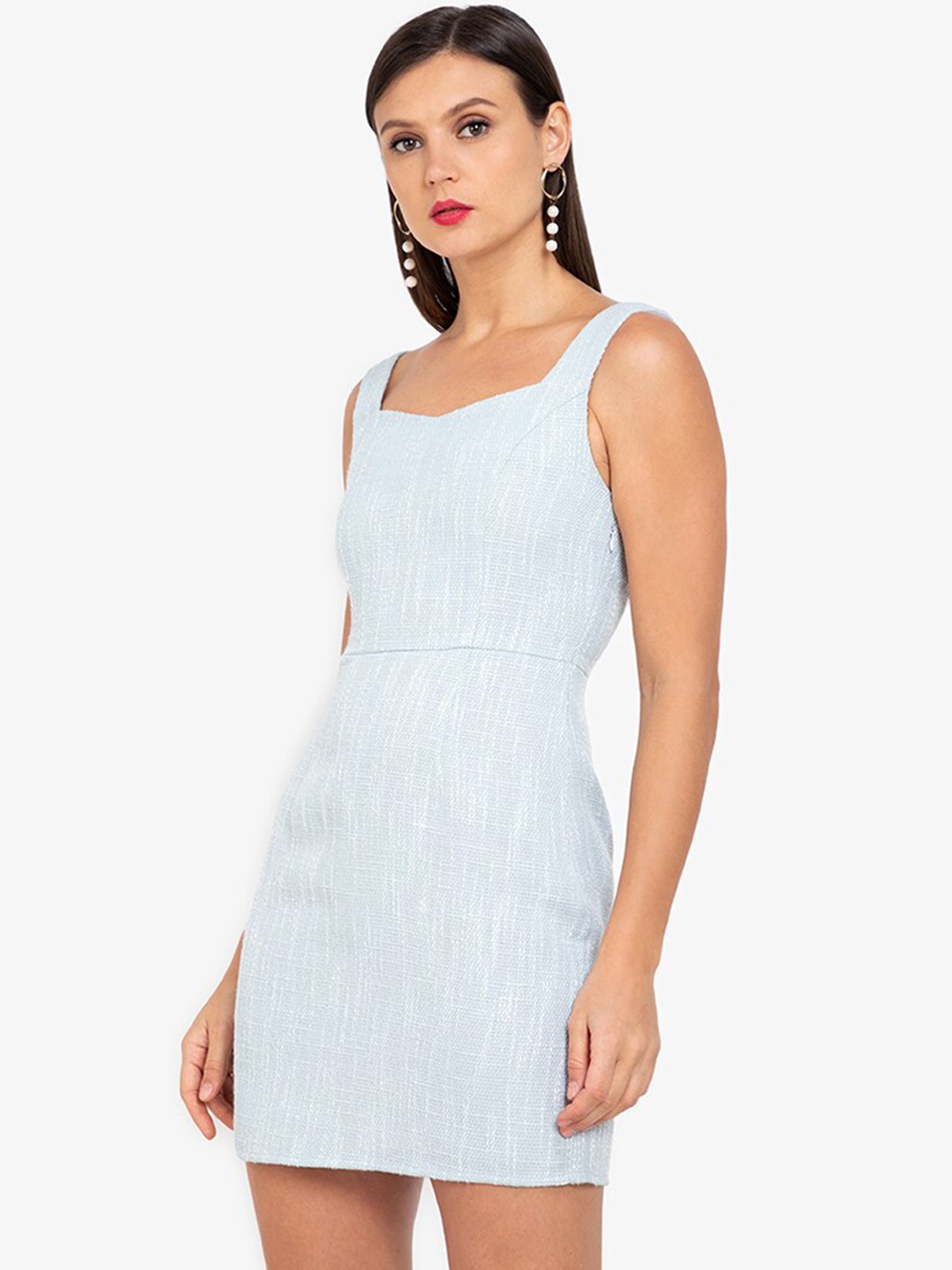 

ZALORA WORK Blue Solid Bodycon Mini Dress