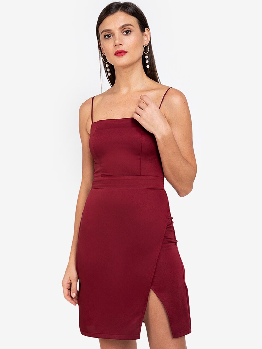 

ZALORA WORK Maroon Sheath Mini Dress