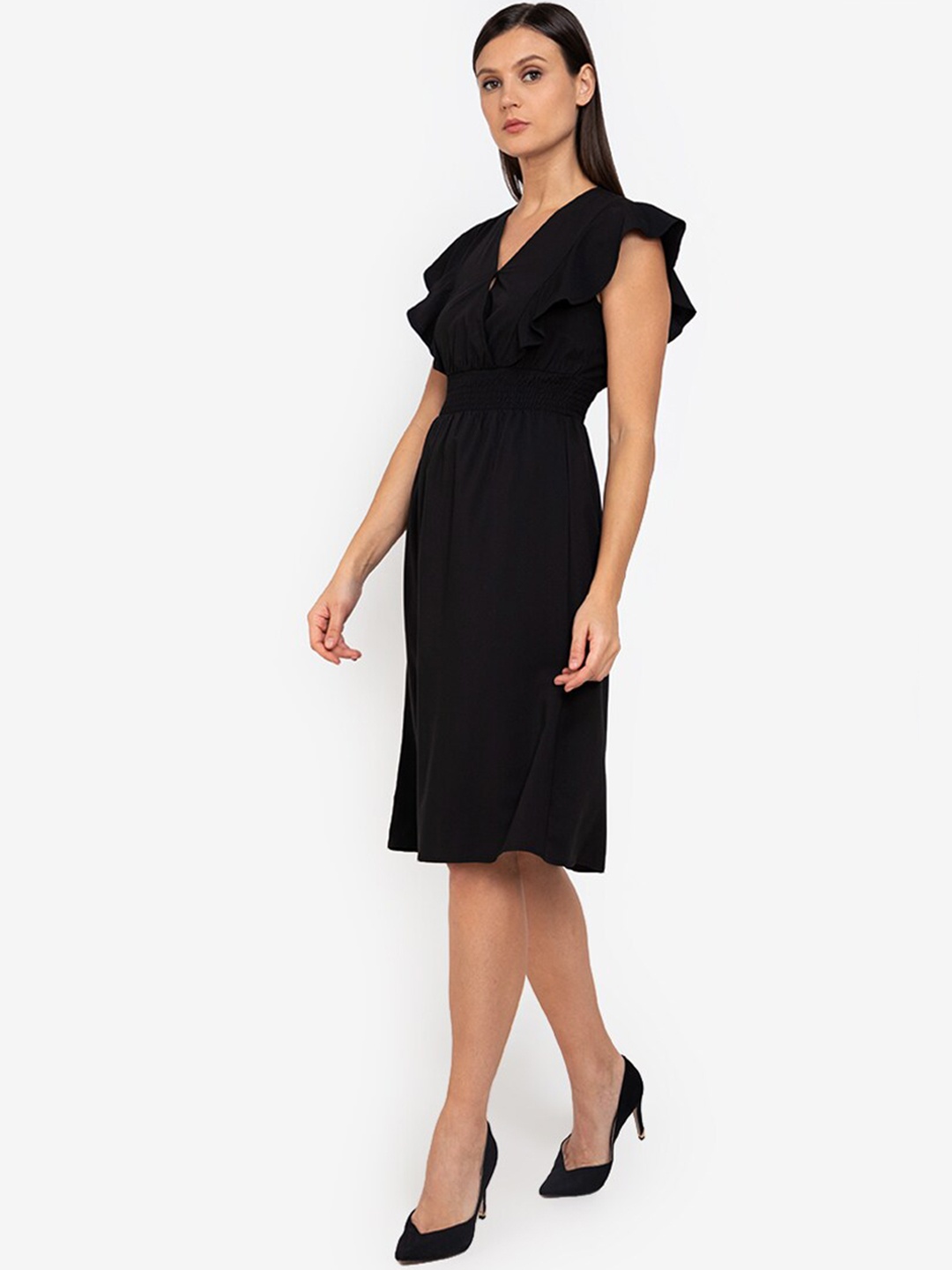 

ZALORA WORK Black Solid Dress