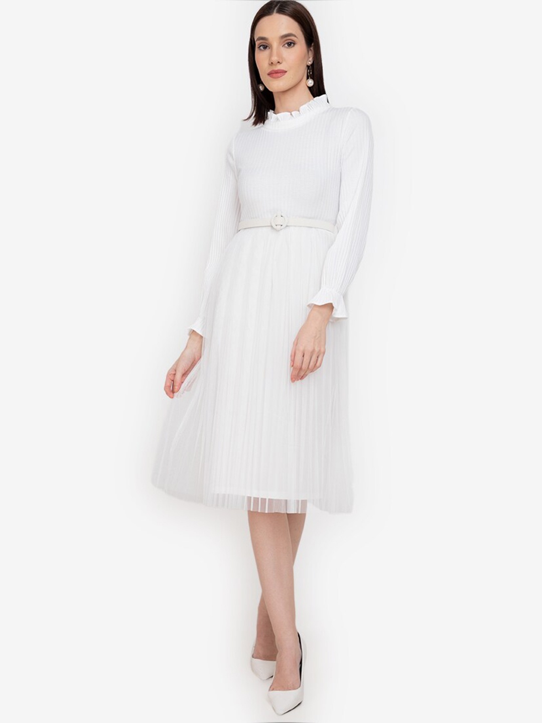 

ZALORA WORK White Fit & Flare Dress