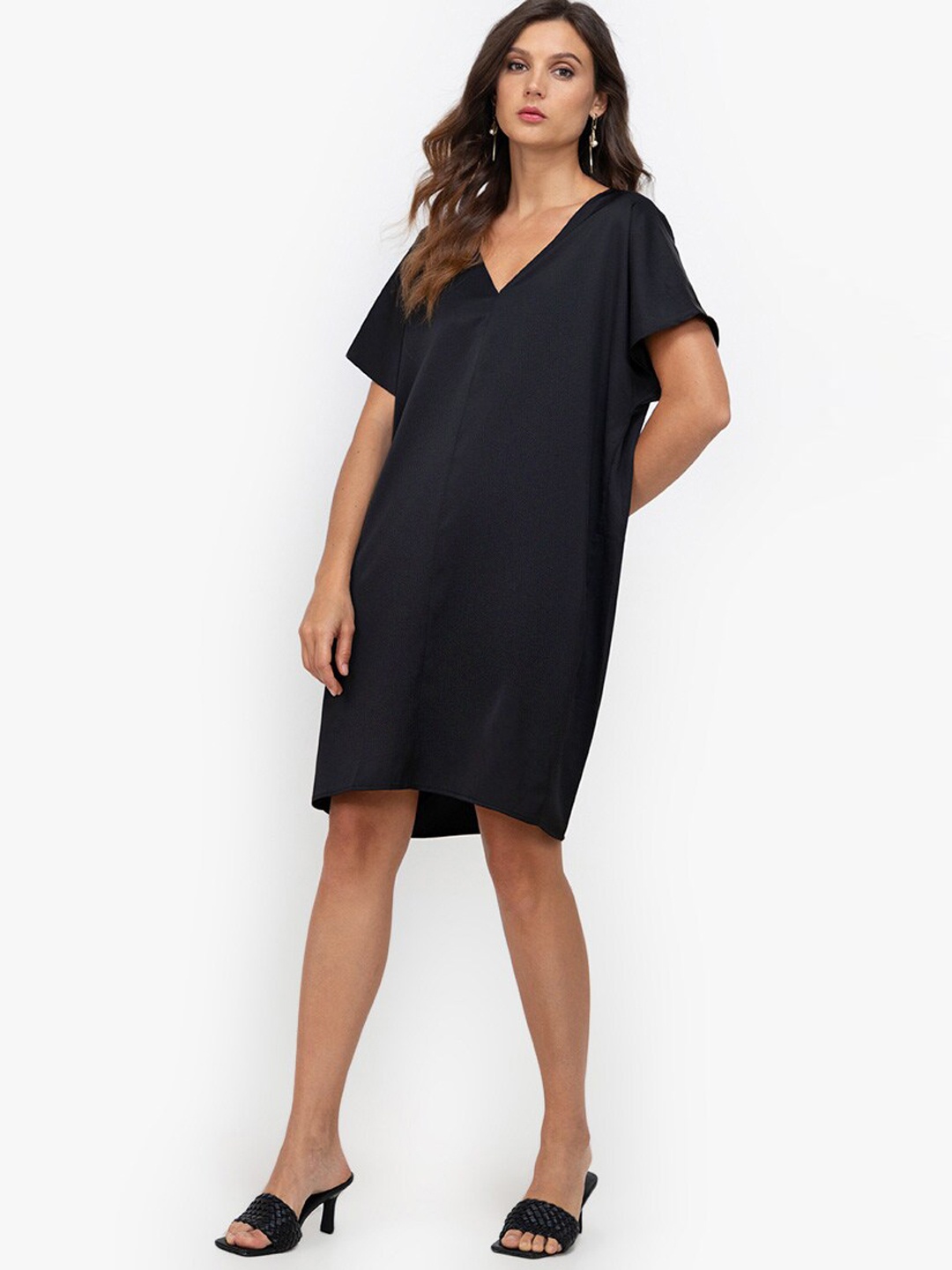

ZALORA WORK Black Solid Extended Sleeves Back Bow Sheath Dress