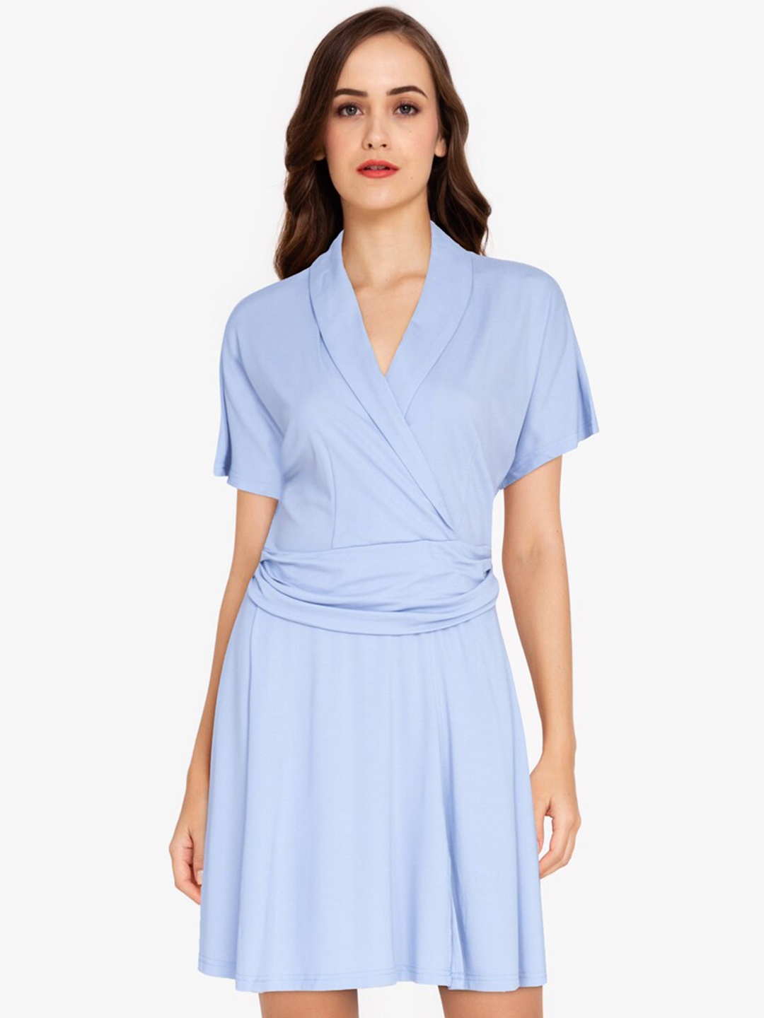 

ZALORA WORK Blue Wrap Midi Dress